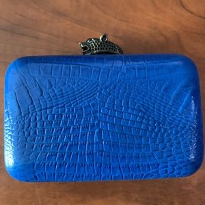House of Harlow 1960Royal blue faux croc Clutch